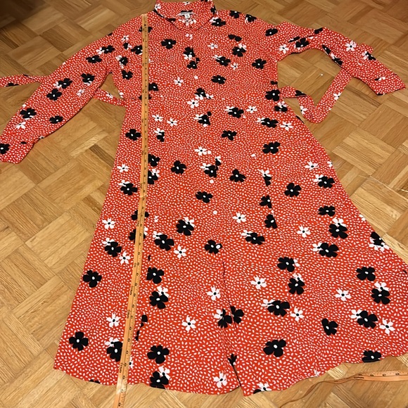 Whistles Floral Red Long Sleeve Dress - Picture 5 of 14